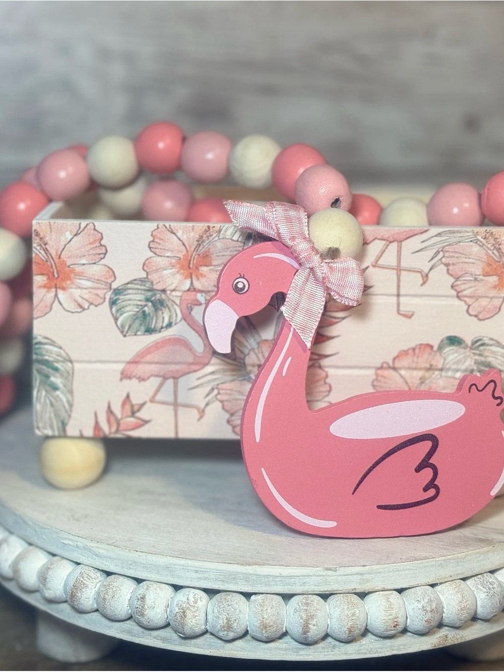 Pink and White Flamingo Garland